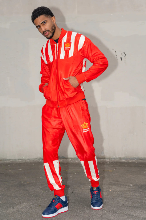 Red and white hotsell adidas suit