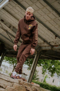 Hoodie Pellham Dark Brown/Sand - worldoftroop